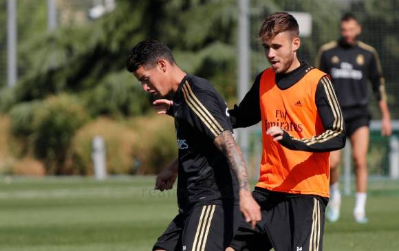James durante la última práctica merengue. FOTO real madrid