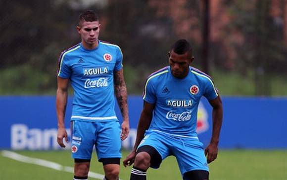  Juan Sebastián Quintero y Miguel Borja. FOTO Colprensa