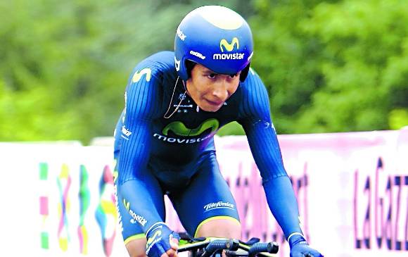 Quintana se mostró fuerte ayer en la etapa montañosa y ahora es cuarto en la general de la prueba suiza. FOTO LUIS BARBOSA