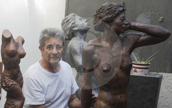 Según Miguel, el arte se debe defender solo, sin discursos. Su escultura tiene movimiento, fuerza, expresión. FOTO Donaldo Zuluaga