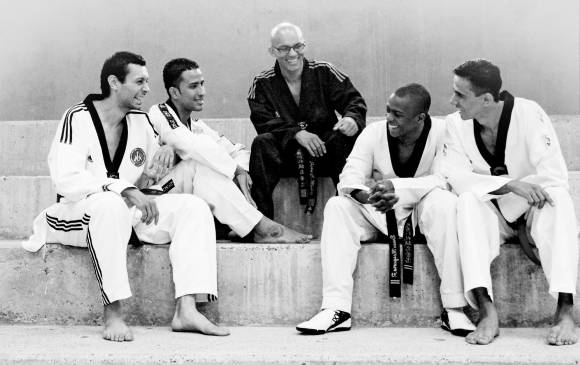 Juan Vélez, Duván Torres, el Maestro Juan Muñoz, Román Mosquera y Jeison Rivera. fotO mario valencia 