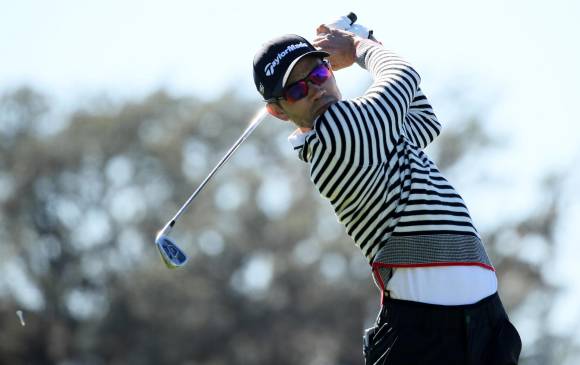 Apoteósica fue la jornada de ayer para el antioqueño Camilo Villegas en Georgia. Está cerca de coronar un torneo importante en el golf mayor. FOTO AFP