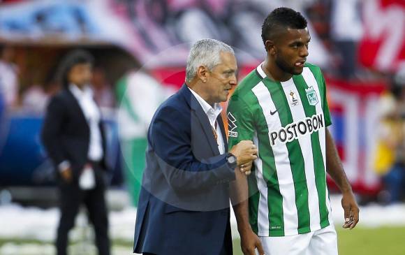 Reinaldo Rueda, desde el banco, y Miguel Borja, en la cancha, una combinación ganadora para Nacional en 2016.FOTO jaime pérez 