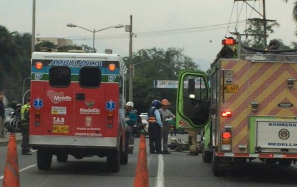 El incidente se presentó en la Cra.43a con cl.16A sur, al frente del Club El Campestre. FOTO CORTESÍA