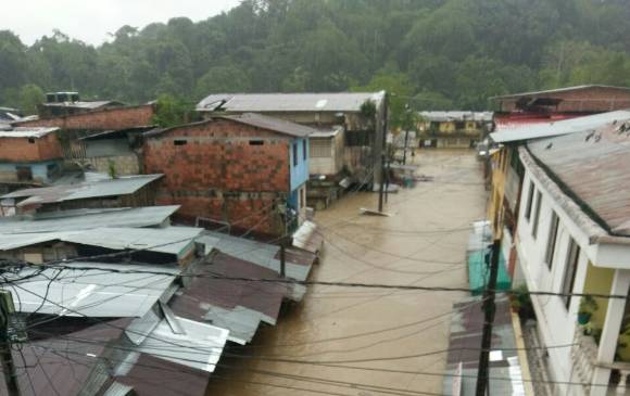 Así amaneció el municipio de Istmina el martes. FOTO Cortesía 