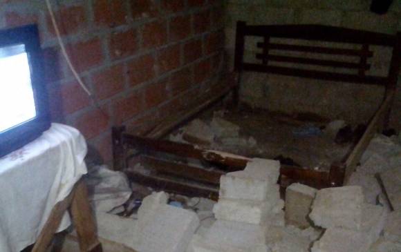 Así quedó una de las viviendas afectadas por el sismo. FOTO Cortesía Alcaldía de Unguía