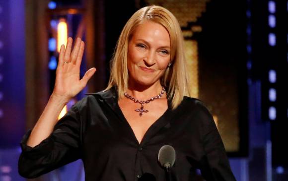 Uma Thurman durante la entrega de los premios Tony en Nueva York en 2017. FOTO: Reuters.