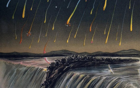 Dibujo de la supertormenta de Leónidas el 12-13 de noviembre de 1833, cuando se vieron más de 100.000 por hora. FOTO Edmund WeiB