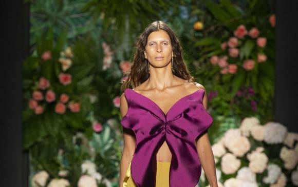 La Toya Montoya abrió el desfile de Andrés Pajón. Según la modelo, esta edición de Colombiamoda fue la última en la que estará presente como modelo. FOTO: Inexmoda