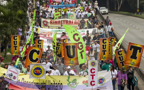 Aunque sigue en descenso, los indicadores del riesgo sindical en Colombia aún preocupan a sus líderes. FOTO jaime pérez
