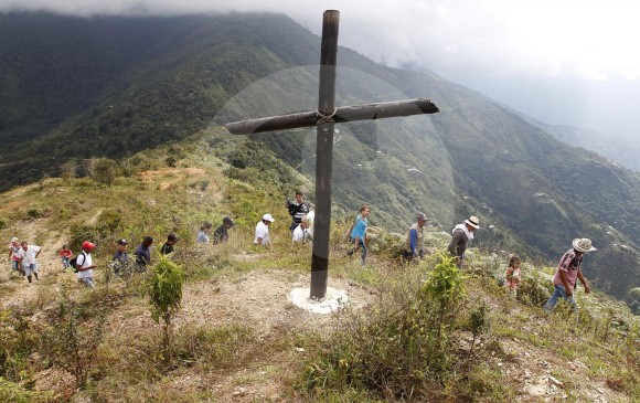 El Cerro Capitán (foto) de la vereda Orejón, fue uno de los sectores que quedó libre de minas antipersonal. Allí murió el soldado Wilson de Jesús Martínez en julio de 2015. FOTO Jaime Pérez 