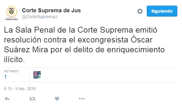 Óscar Suárez sigue sin presentarse a la Corte y ahora lo llaman a juicio