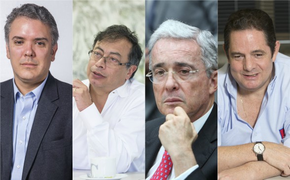 En las últimas semanas se dieron a conocer amenazas y posibles atentados contra Iván Duque, Gustavo Petro, Álvaro Uribe Vélez y Germán Vargas Lleras. FOTOS EL COLOMBIANO