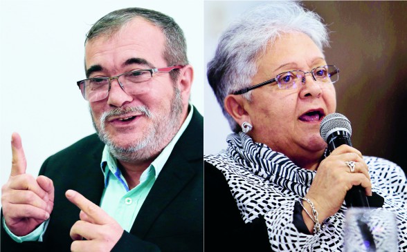 Rodrigo Londoño, “Timochenko”, e Imelda Daza serán la fórmula a la presidencia en la coalición entre la Farc y la UP. Podrían aliarse con otro candidato antes de primera vuelta. FOTOS AP y Reuters