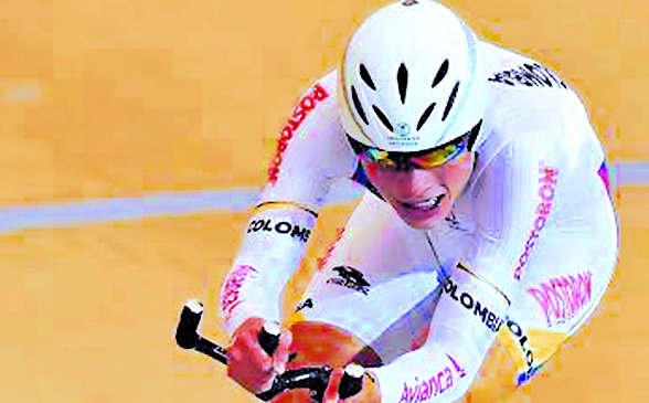 Juan Diego Orlas fue la gran figura de Colombia en la pista del velódromo de Aguascalientes, México. FOTO CORTESÍA