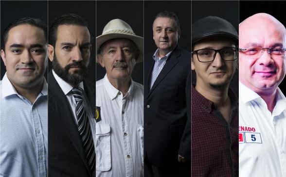 Juan Felipe Betancur (Mira) - Jaime Restrepo (Opción Ciudadana) - José Luis Jaramillo (Unión Patriótica) - Óscar Darío Pérez (Centro Democrático) - Juan Sebastián Berrío (La Farc) - Iván Darío Agudelo (Partido Liberal Colombiano)