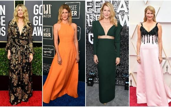 Laura Dern, la mejor actriz de reparto en los Oscar vestida de: Saint Laurent, Emilia Wickstead, Stella McCartney y Armani. 