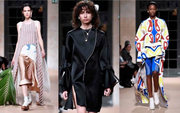 El diseñador bogotano recuperó los estampados floreados y jugó con el color, aunque el negro no se fue de su colección. El sabor latino caracteriza sus creaciones. FOTOS afp