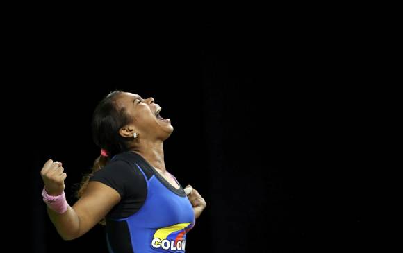 Leidy Solís durante su participación en la competencia de halterofilia en Río 2016. FOTO Reuters