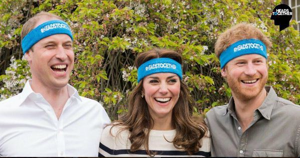 Los duques de Cambridge y el Príncipe participando de la campaña #HeadsTogether por las enfermedades mentales 