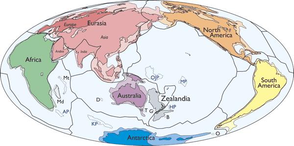 Ubicación de Zelandia en el mapa. Foto Geological Society of America’s Journal