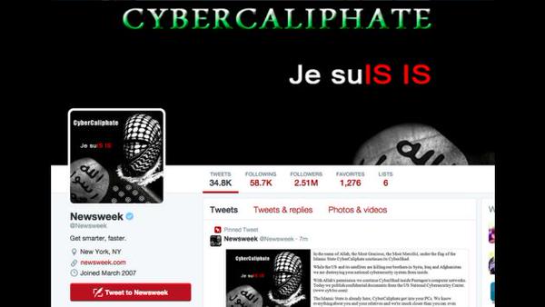 La cuenta de Twitter de Newsweek fue atacada este martes con mensajes a favor del Estado Islámico. FOTO CAPTURA DE PANTALLA