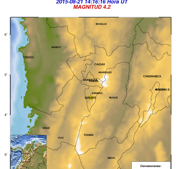 Un temblor de 4,6 grados se registró en la mañana de este viernes y que tuvo como epicentro el municipio de Córdoba, departamento de Quindío. 