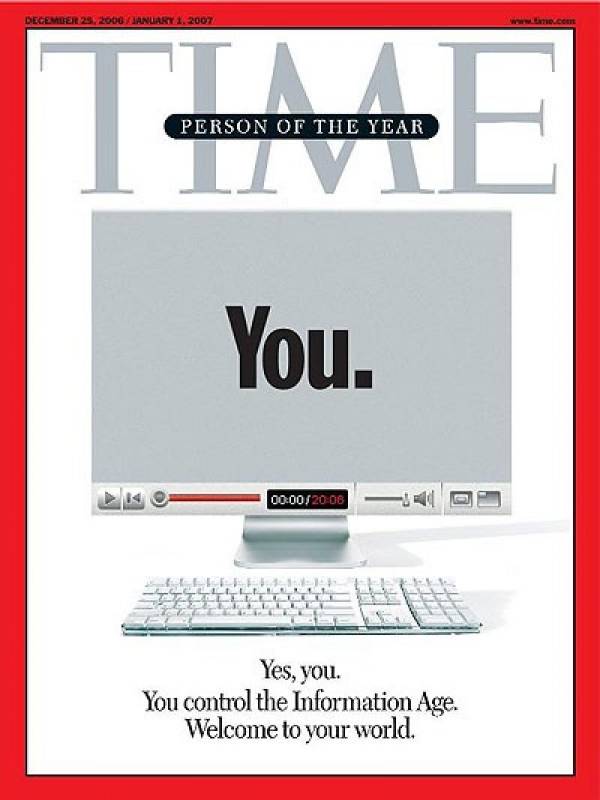 Usted. Hace 10 años, en el 2006 la revista Time eligió como la persona del año a todos aquellos que utilizan el internet de manera habitual.