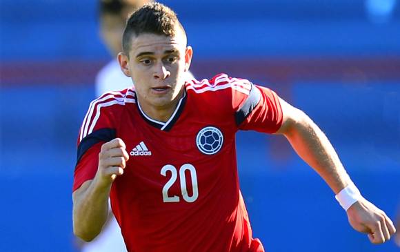 Rafael Santos Borré, jugador del Deportivo Cali, es una de las figuras de la Selección. FOTO AFP