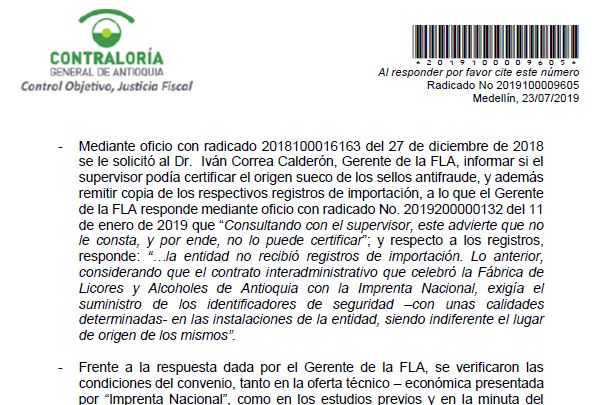 La CGA sí pidió los registros. Correa les dijo que no los tenía y que ni él ni el supervisor del contrato certifican el origen sueco de dichos sellos.