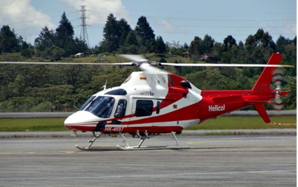 Helicóptero Agusta Westand 119 Koala con capacidad para 7 personas. FOTOS Aviatur