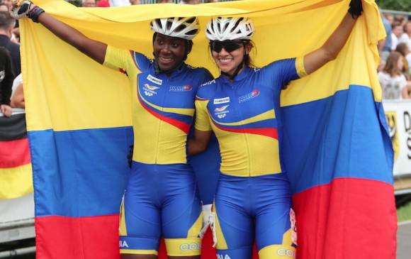 Johana Viveros y Fabriana Arias, patinadoras colombianas. FOTO COLPRENSA