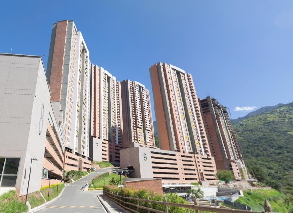 Unidad de edificios Norteamérica, en Bello, donde sucedió el accidente. FOTO GOOGLE STREET VIEW