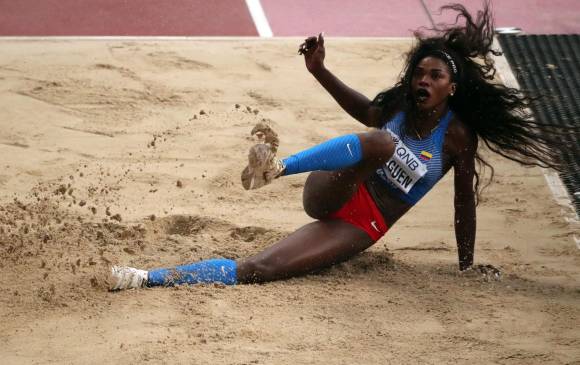La antioqueña Caterina Ibargüen logró su cupo a la final del salto triple en el Mundial de Doha. FOTO REUTERS