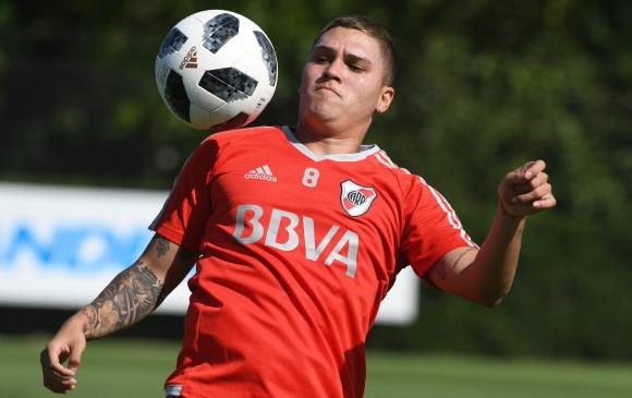 Juan Fernando Quintero jugó 25 minutos en la victoria de River Plate 2-0 sobre Olimpo, el pasado fin de semana. FOTO CORTESÍA RIVER PLATE