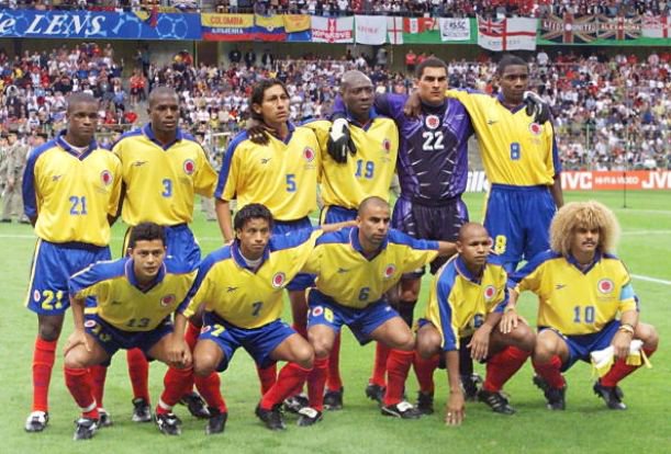 Así lució Colombia en el Mundial de Francia 98, en el que no pasó de primera fase, con una victoria y dos derrotas. FOTO Tomada de Colombia.com