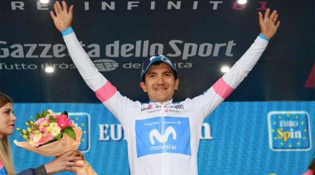 Richard Carapaz puso a celebrar a Ecuador con el primer triunfo de un ciclista de este país en una grande: el Giro de Italia. FOTO CORTESÍA GIRO