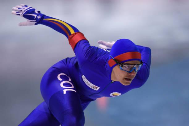 Diego Amaya terminó cuarto en los 1.500 metros del patinaje sobre hielo en los Olímpicos de la Juventud de invierno. FOTO: CORTESÍA FEDEPATIN