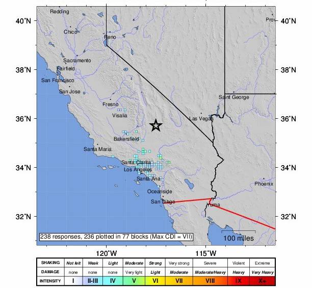 Las autoridades de Los Ángeles no reportan personas afectadas por el sismo. FOTO EFE
