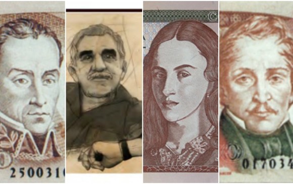 Diversos personajes de la historia colombiana han hecho parte de los billetes que han circulado en el país. ¿Los identifica?. FOTOS Archivo