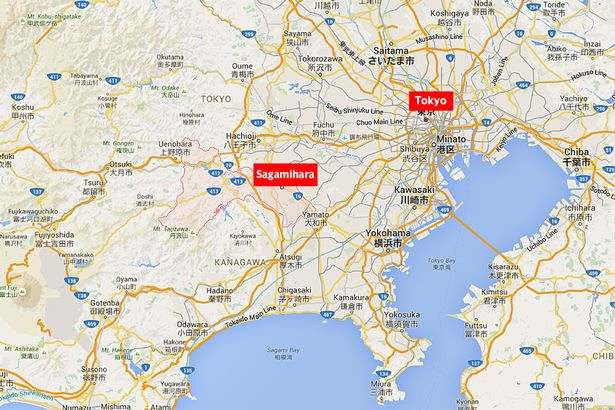 El ataque ocurrió en la población de Sagamihara, al occidente de Tokio. Foto Google Maps