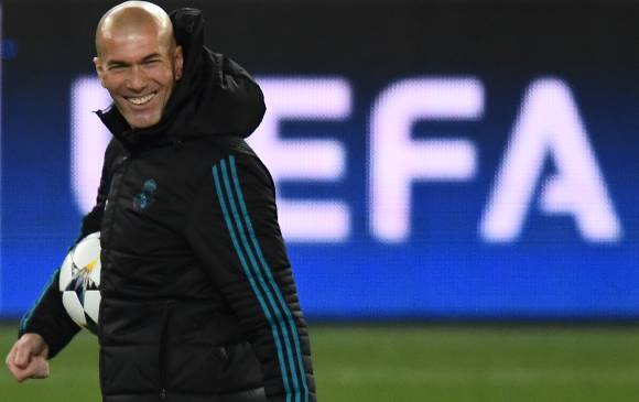 Zinedine Zidane el técnico del Real Madrid reconcoe que será duro el partido de vuelta de la Champions, ante PSG. FOTO AFP