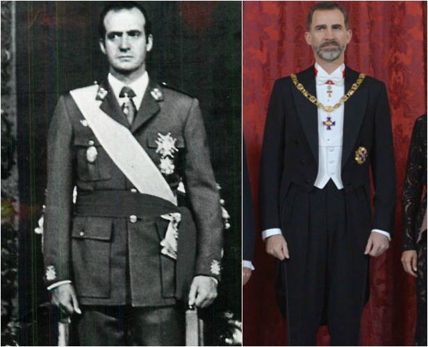 El Rey Juan Carlos y su hijo Felipe de España son muy parecidos físicamente. FOTO Archivo