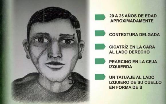 Una cicatriz en la cara es la característica más particular del presunto agresor sexual. FOTO CORTESÍA