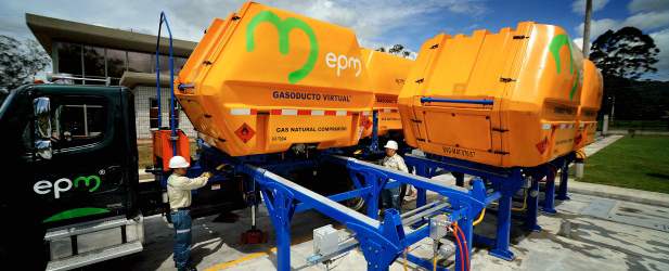 Gas de EPM va por 55.000 clientes más | Cortesía | Empresas Públicas de Medellín tiene seis camiones en que transporta el gas natural comprimido hasta los nueve municipios que ya atiende en el Norte y Oriente de Antioquia.