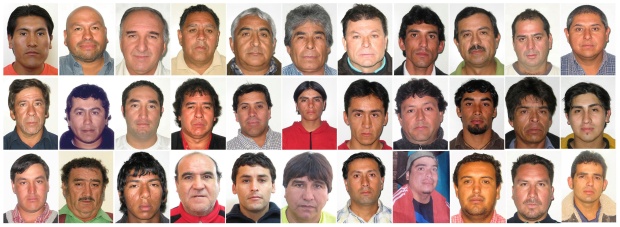 En marcha la operación para rescatar a los 33 mineros atrapados en mina de Chile | Reuters | Estos son los mineros atrapados en la mina San José y que empezaron a ser rescatados este miércoles.