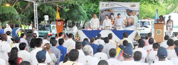 Gobierno no permitirá exploración de petróleo o gas en San Andrés | Cortesía | El presidente Juan Manuel Santos visitó este sábado la isla de San Andrés.