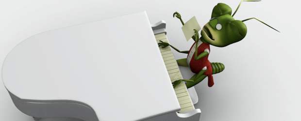 Un grillo es el que toca el piano |
