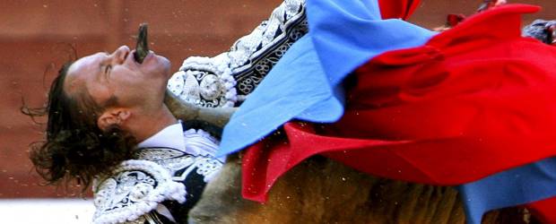 Recae el torero español Julio Aparicio, corneado el pasado viernes | Efe | El toro Opíparo corneó al diestro cuando éste cayó al enredarse en su pie.