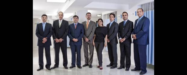 15 AÑOS CUIDANDO la salud del corazón | Fotos: Cortesía | De izquierda a derecha, ocho de los diecisiete médicos que conforman la Unidad: Mauricio Atehortúa, Sergio Franco, Gustavo Restrepo, Carlos Arturo Gómez, Karen Estupiñán, Felipe Ramos, Andrés Fernández y Hernando Cardona.